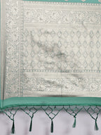Saree Mall Green Ethnic Motifs Zari Organza Banarasi Saree - Distacart
