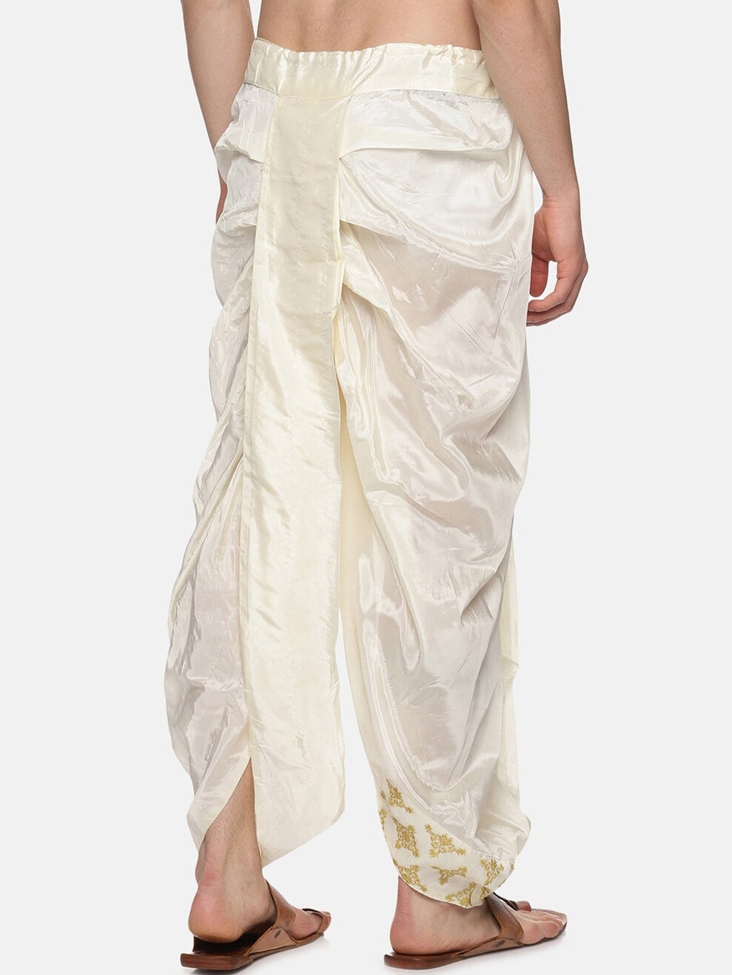 Sethukrishna Men Cream Embroidered Dhoti Pant - Distacart