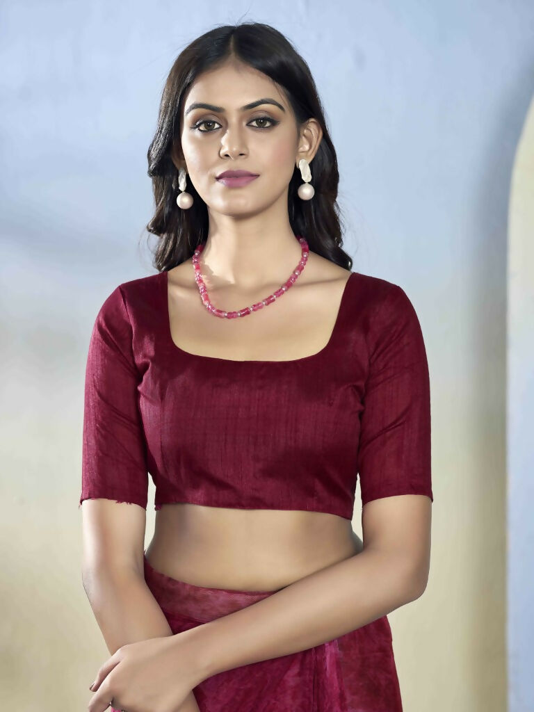 Burgundy Georgette Designer Printed Ready to Wear Saree - Samyana