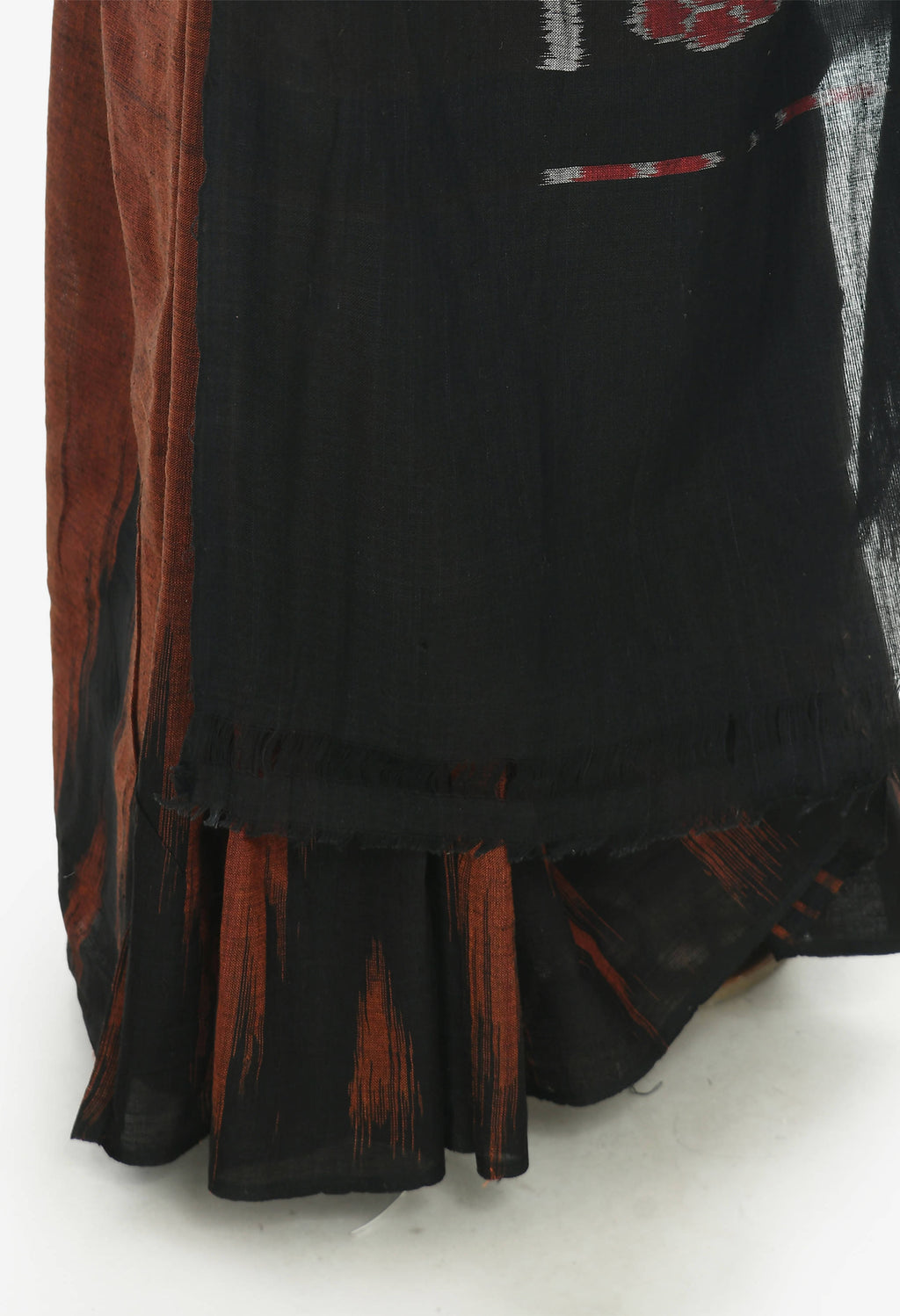Vamika Sambalpuri Ikat Cotton Kargil Brown & Black Saree - Distacart