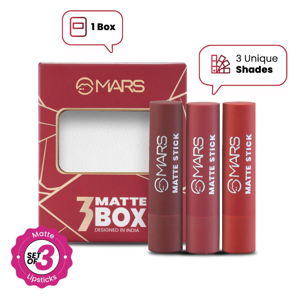 MARS Cosmetics Matte Lipsticks Box - 01 Reds and Maroons