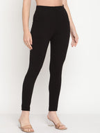 TAG 7 Women Black Solid Ankle-Length Leggings