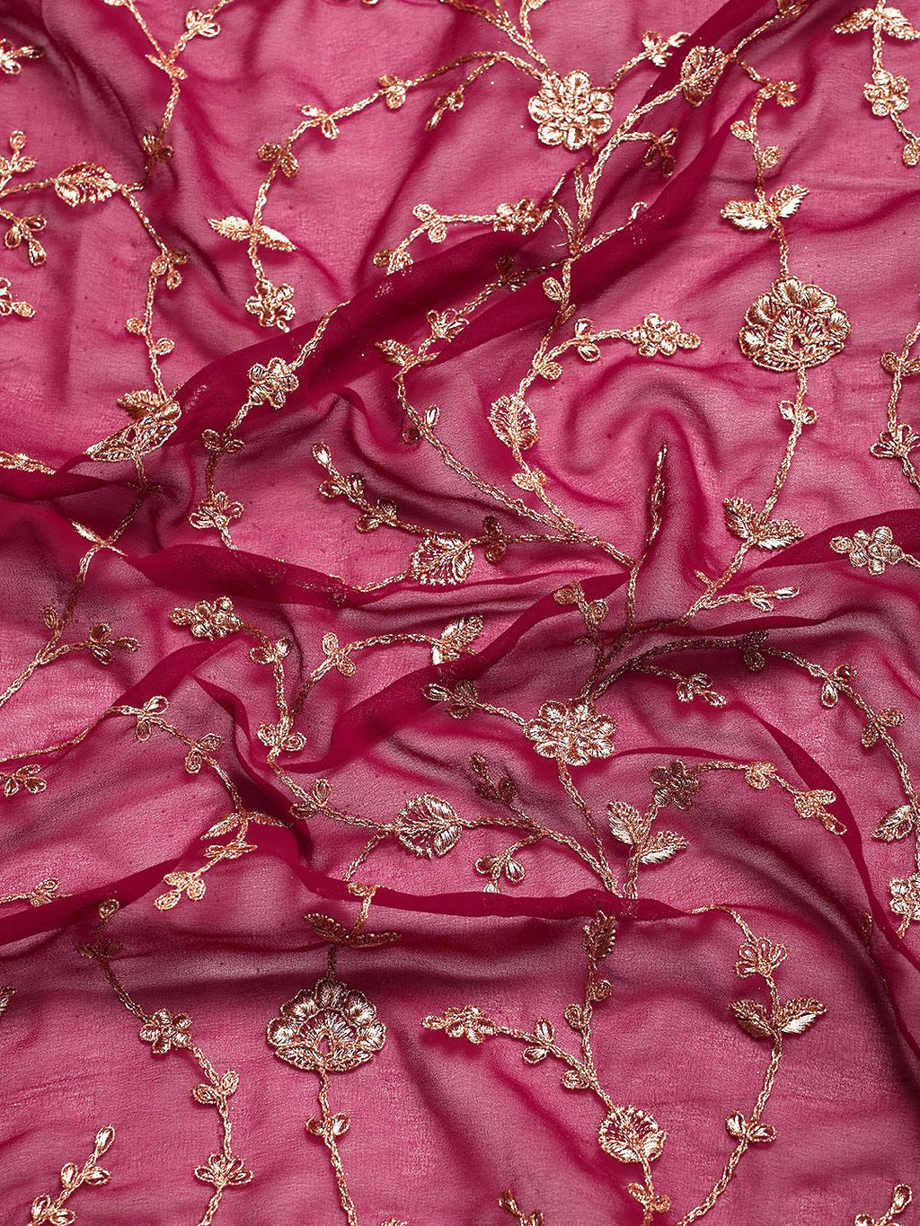 kasee Floral Zari Pure Georgette Saree - Distacart