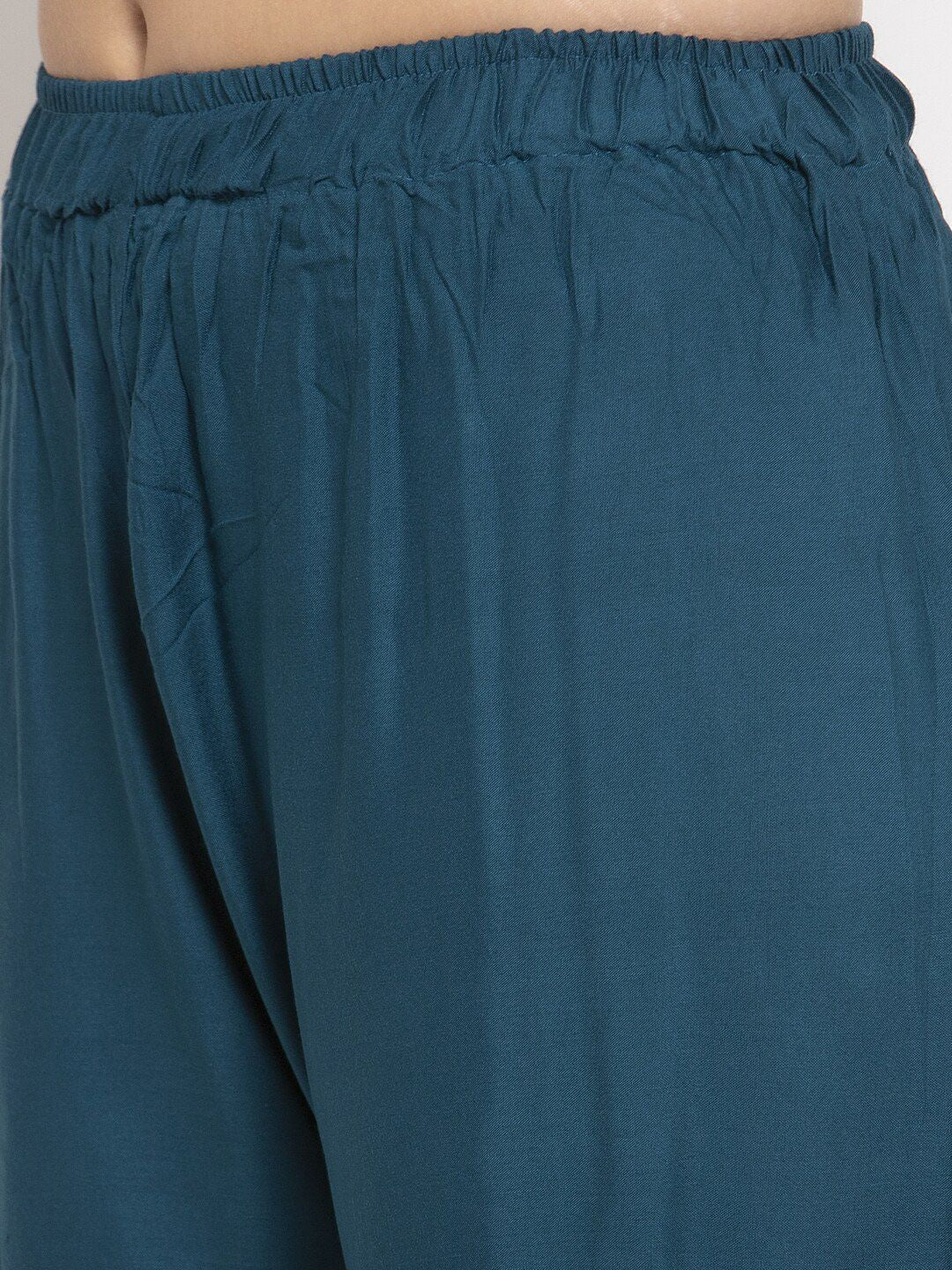 TAG 7 Women Set Of 2 Blue & Magenta Solid Straight Palazzos