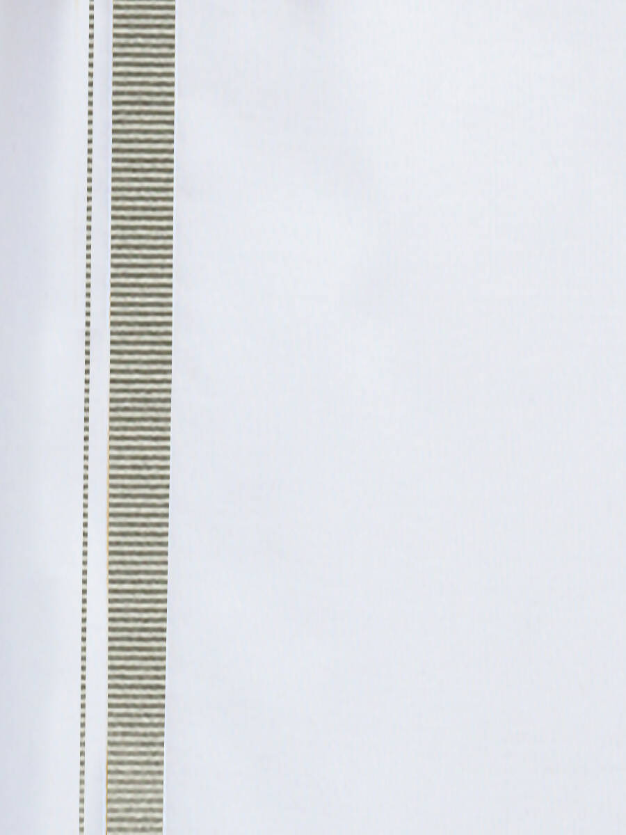 Ramraj Cotton Mens Cotton 3/ 4 " Silver Jari Dhoti - White