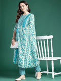 Indo Era Floral Printed Kurta with Trousers & Dupatta - Distacart