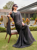 Tikhi Imli Striped Satin Ready to Wear Saree - Distacart