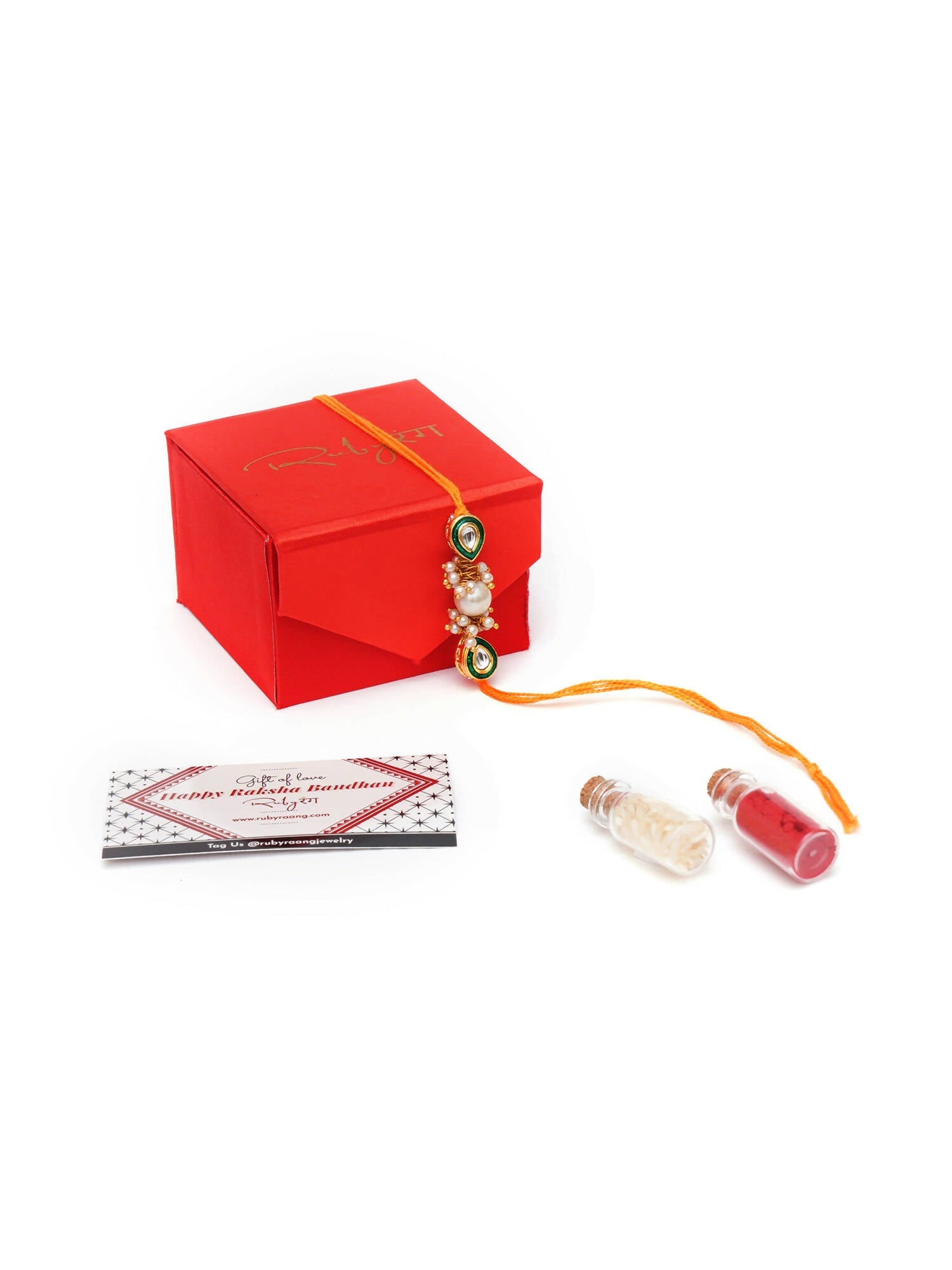 Designer kundan Rakhi - Ruby Raang - Distacart
