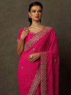 Saree Mall Bandhani Embroidered Pure Georgette Bandhani Sarees - Distacart