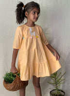 ArthLife Peach Sheep Embroidered Dress