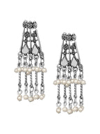 Cardinal Silver-Toned Mirror Studded & Beaded Oxidised Choker Jewellery Set - Distacart