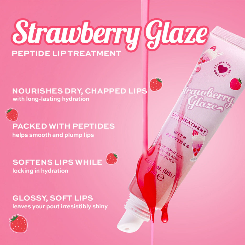 Makeup Revolution Strawberry Glaze Peptide Lip Treatment - Distacart