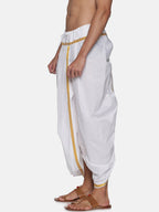 Sethukrishna Men White Solid Readymade Cotton Dhoti - Distacart