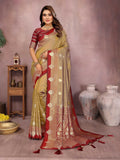 Aastha Fashion Light Brown Silk Sarees Weaving Saree - Distacart