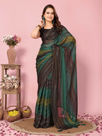 Attractive These Party Wear Ready To Wear Saree - Green