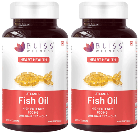Bliss Welness Heart Health Arctic Fish Oil High Potency Omega-3 Softgel Capsule
