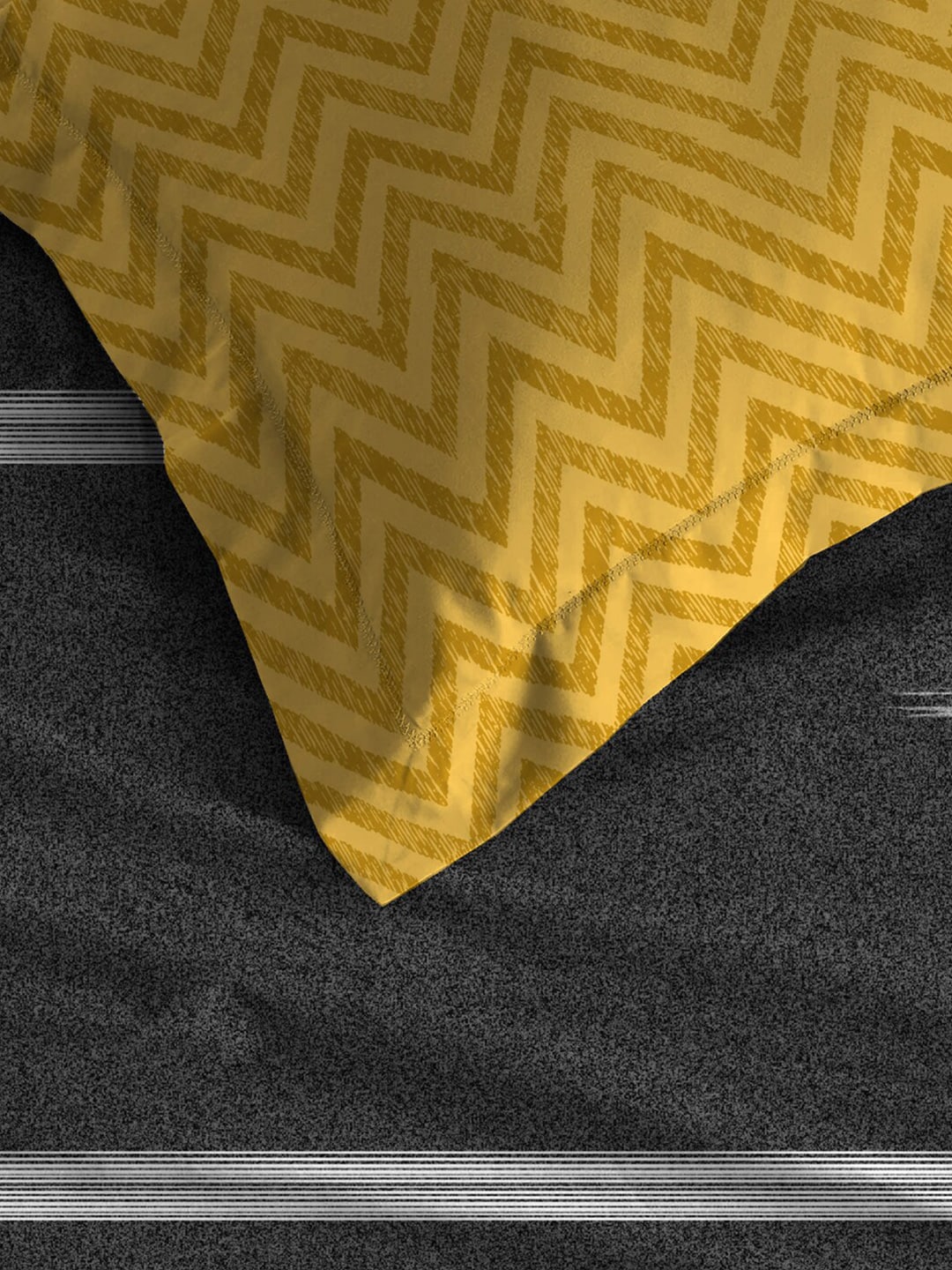 MYTRIDENT Grey Melange White Geometric Cotton 144 TC Queen Bedsheet With 2 Pillow Covers - Distacart