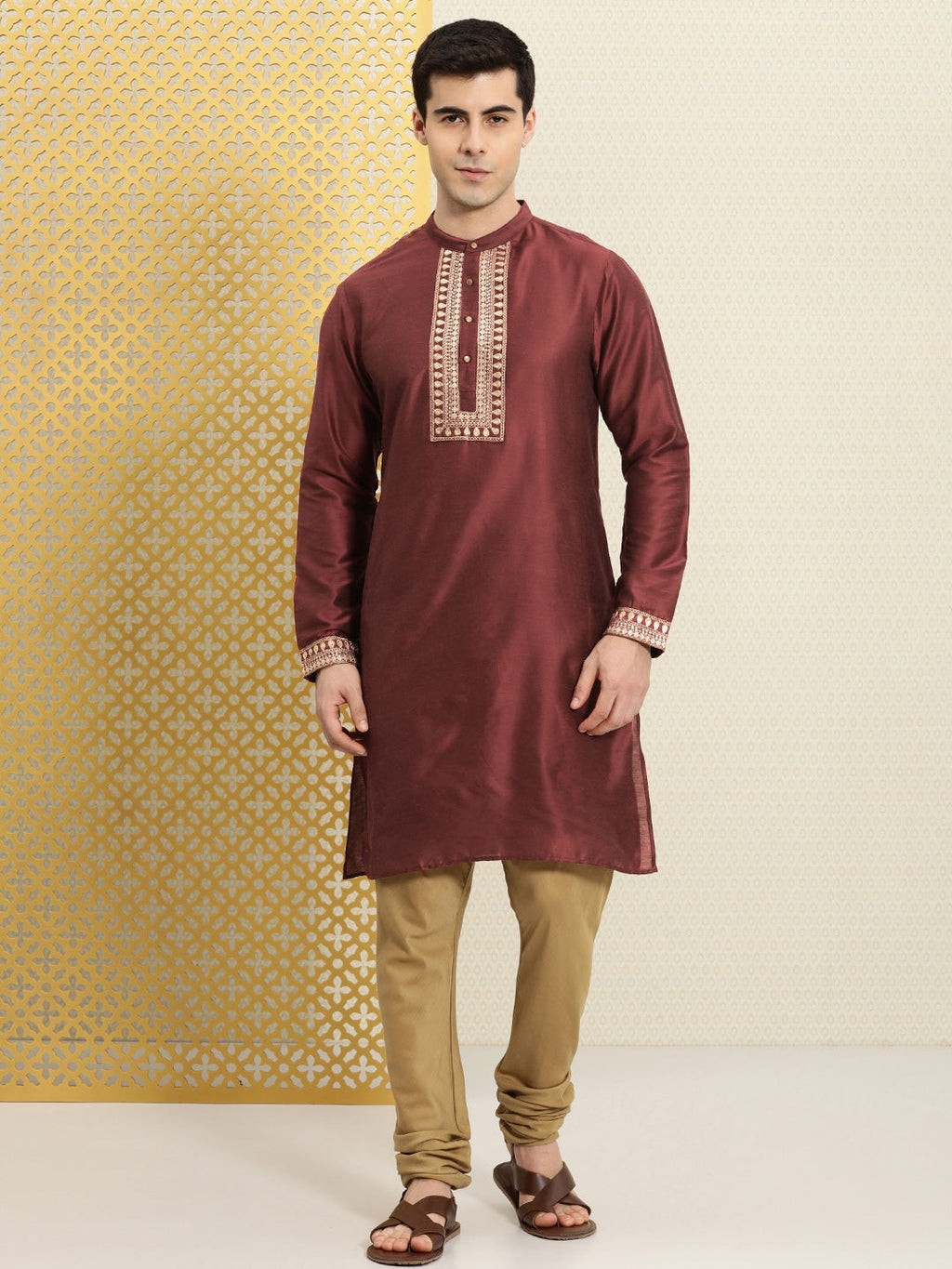 House of Pataudi Ethnic Motifs Embroidered Cotton Jashn Kurta