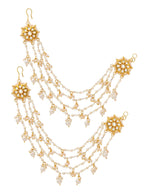 Ruby Raang Gold Kundan and Pearl Chain (set of 2)