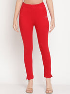 TAG 7 Women Pack of 2 Yellow & Red Solid Kurti Pants