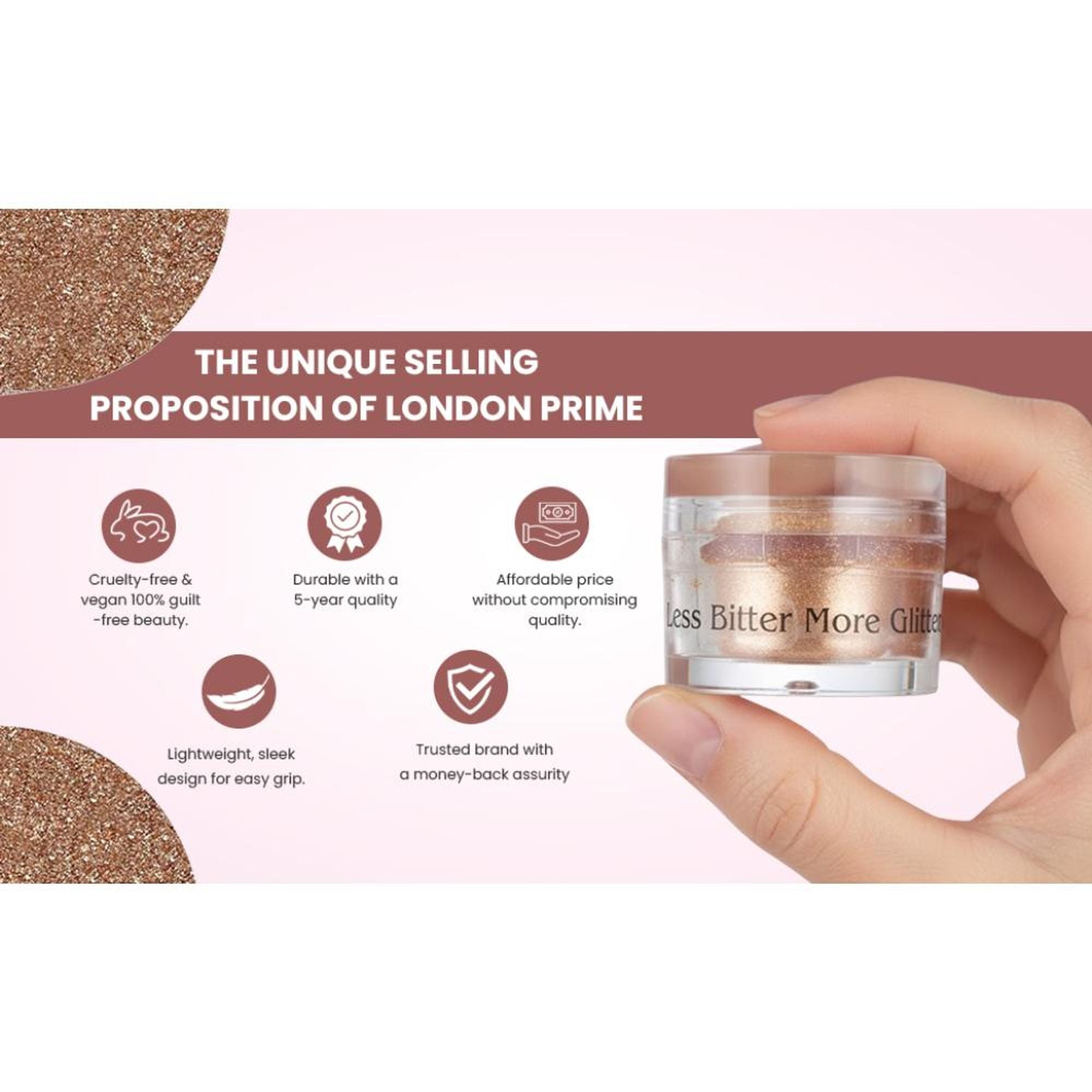 London Prime Makeup Glitter - Rose Gold