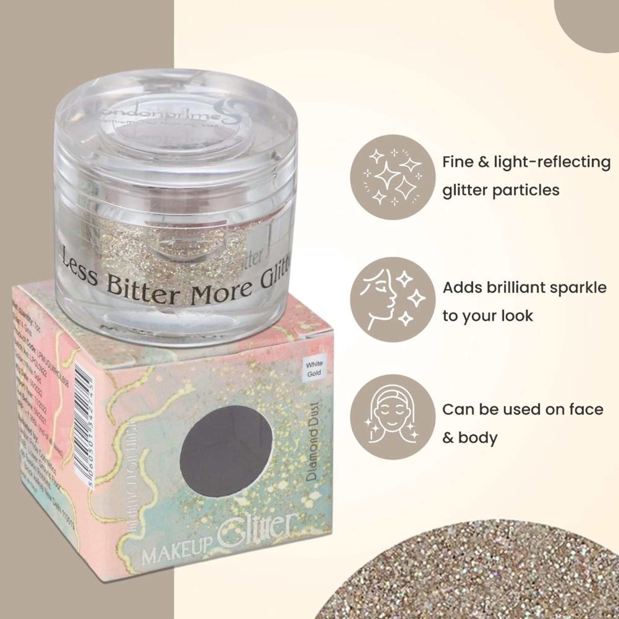 London Prime Makeup Glitter - White Gold
