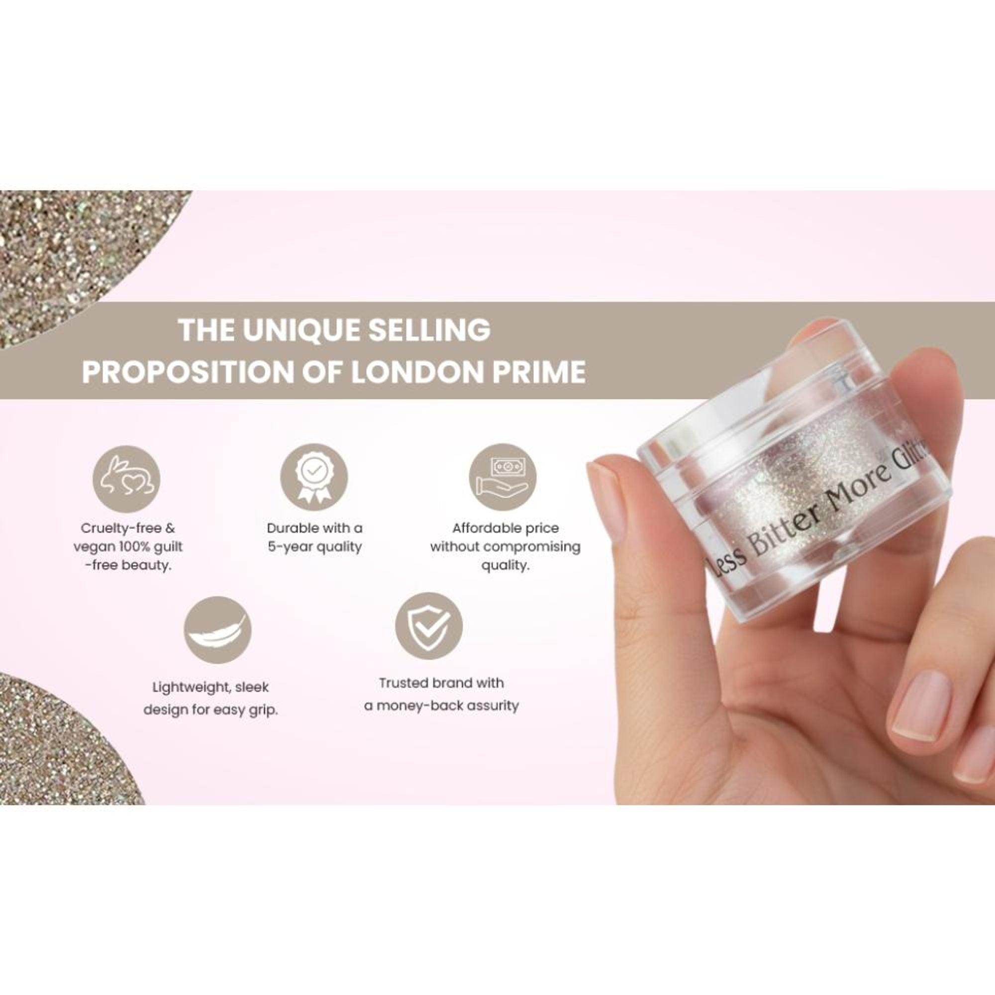 London Prime Makeup Glitter - White Gold