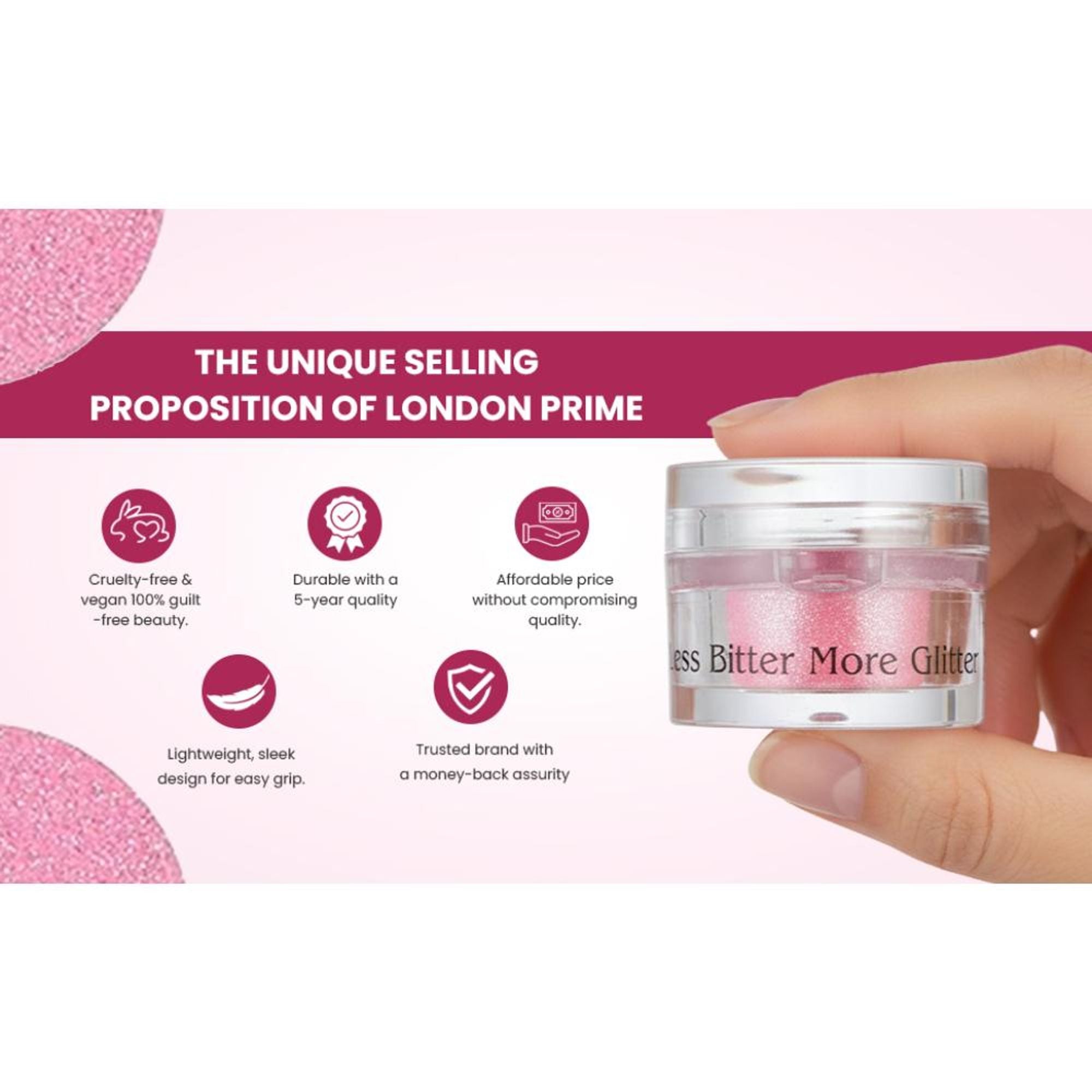 London Prime Makeup Glitter - Florocent Pink