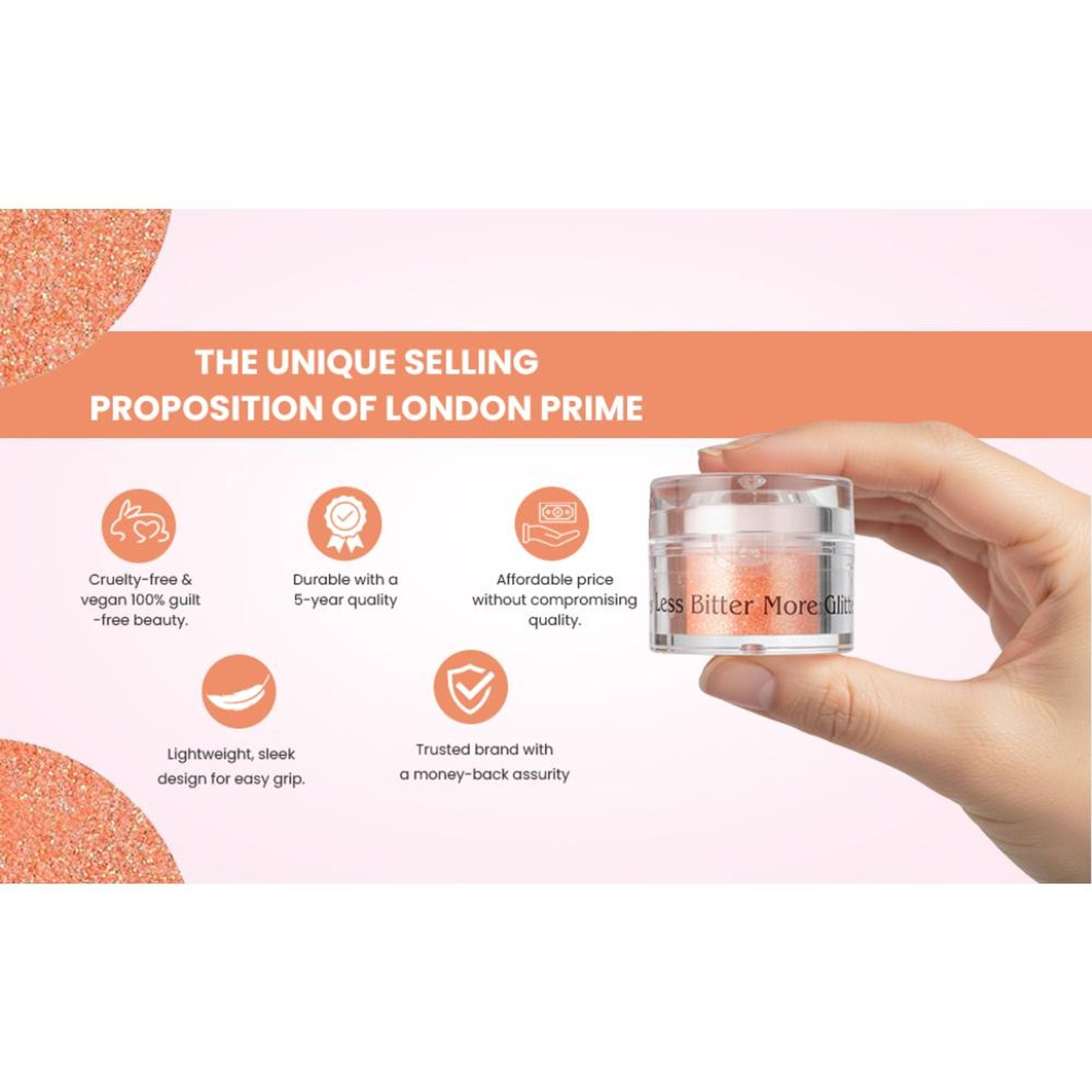 London Prime Makeup Glitter - Sunny Orange