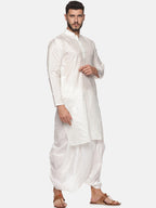 Sethukrishna Men White Solid Kurta with Dhoti Pants - Distacart