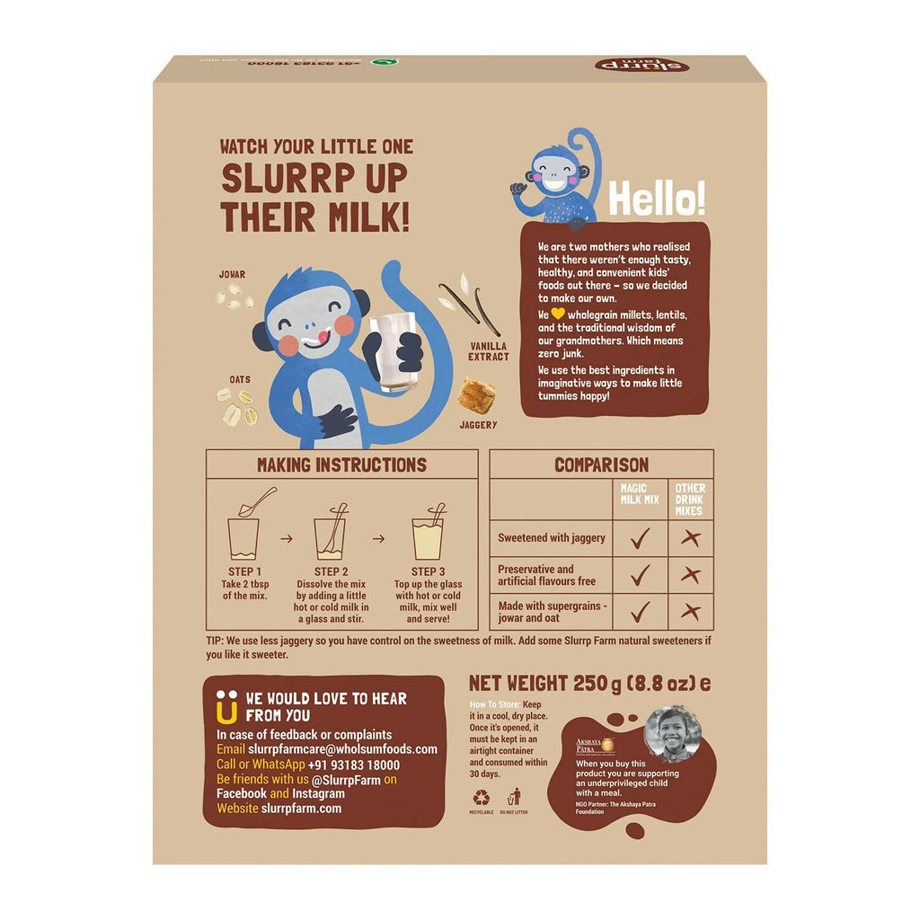 Slurrp Farm Vanilla Magic Milk Mix Sweetened with Jaggery Powder - Distacart