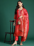 Indo Era Ethnic Motifs Printed Zari Kurta with Trousers & With Dupatta - Distacart