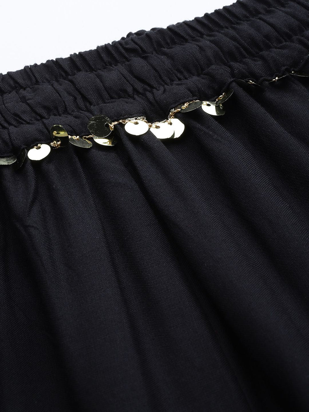 TAG 7 Women Black Solid Flared Palazzos
