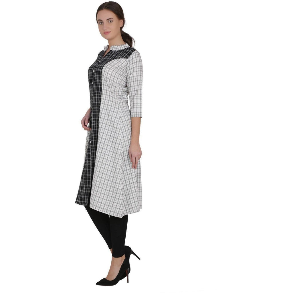 Kanoor Women's Multi Cotton A-Line Kurti