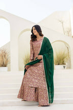 Teeya Creation Peach Viscose Jacquard Party Wear Designer Suit - Distacart
