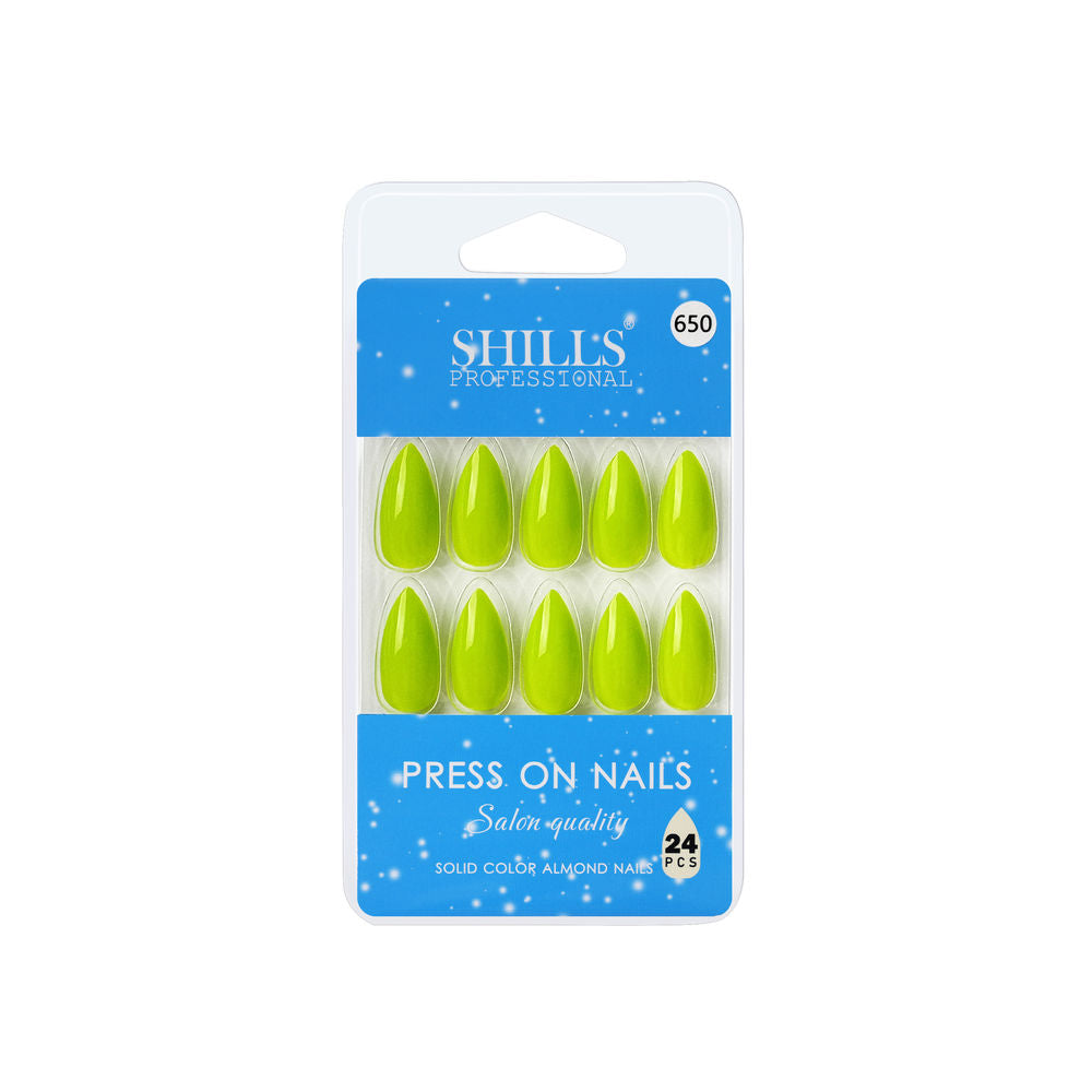 shills professional reusable press on nails almond spn650
