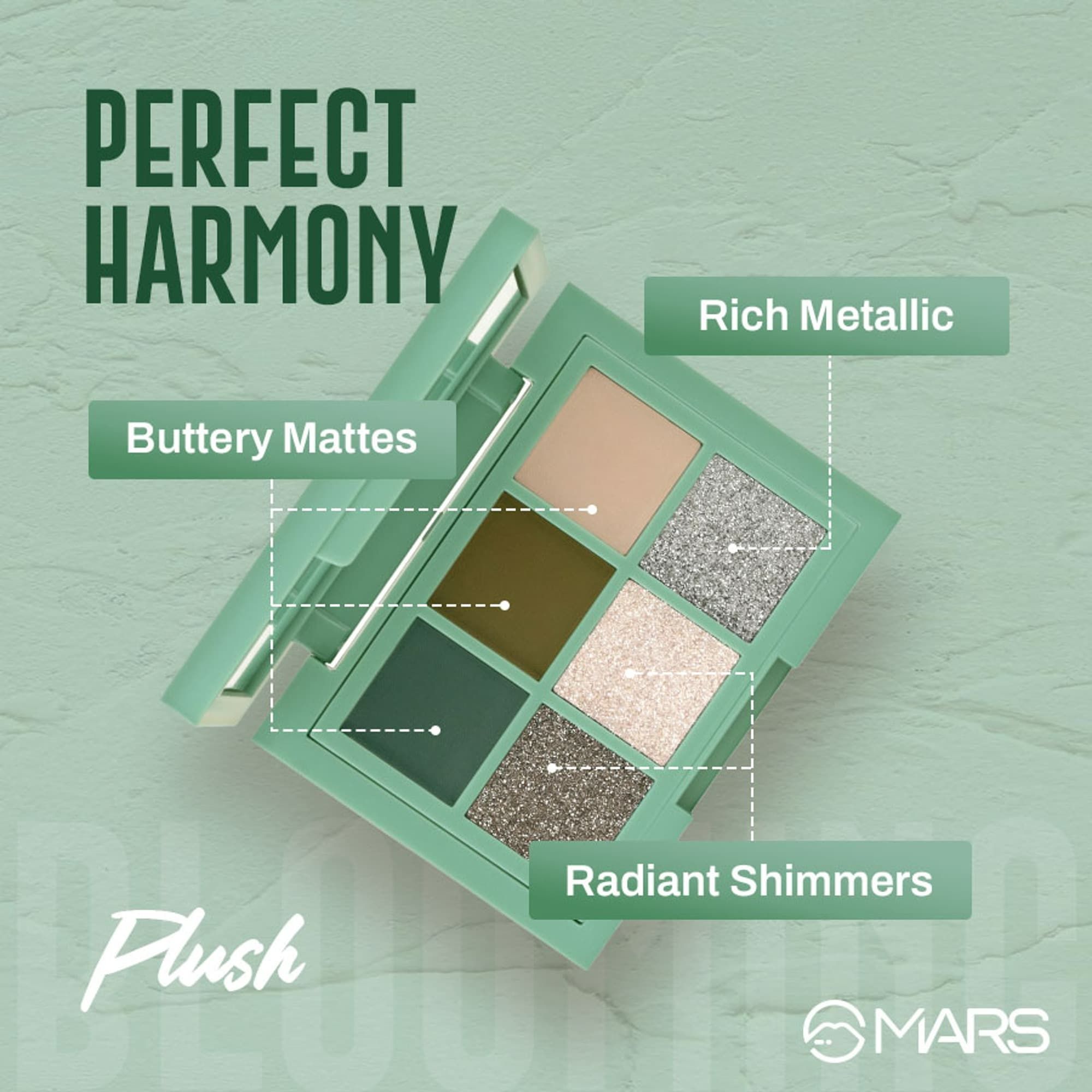 MARS Cosmetics Blooming Matte & Shimmer Eyeshadow Palette - 01 Plush - Distacart