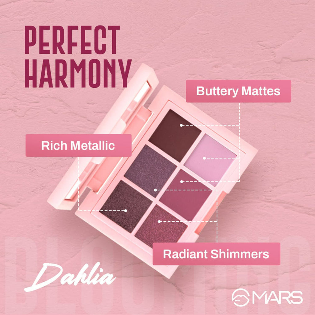 MARS Cosmetics Blooming Matte & Shimmer Eyeshadow Palette - 02 Dahlia - Distacart