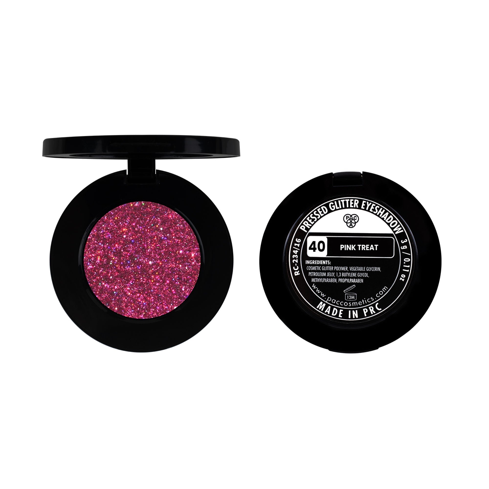 PAC Studio Pressed Glitter Eyeshadow - 40 Pink Treat