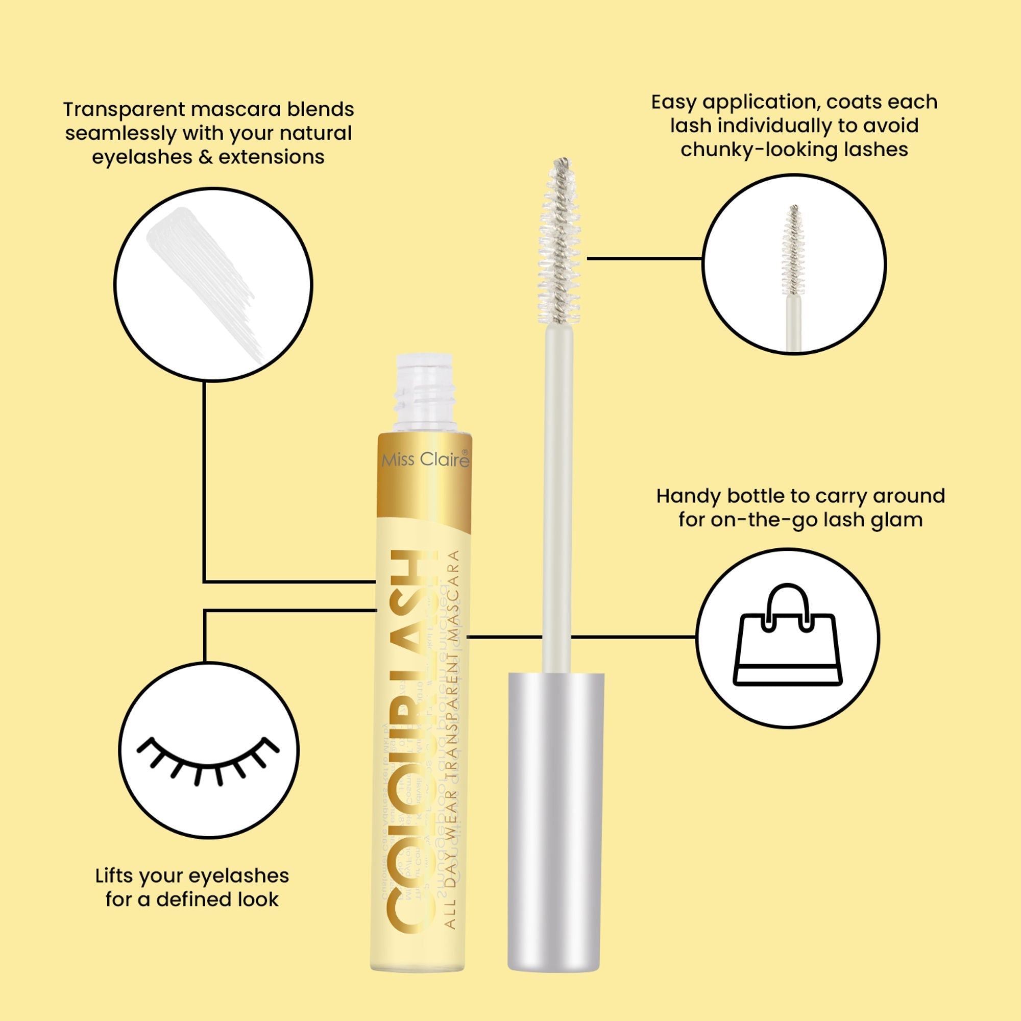 Miss Claire Colourlash All Day Wear Transparent Mascara - Distacart