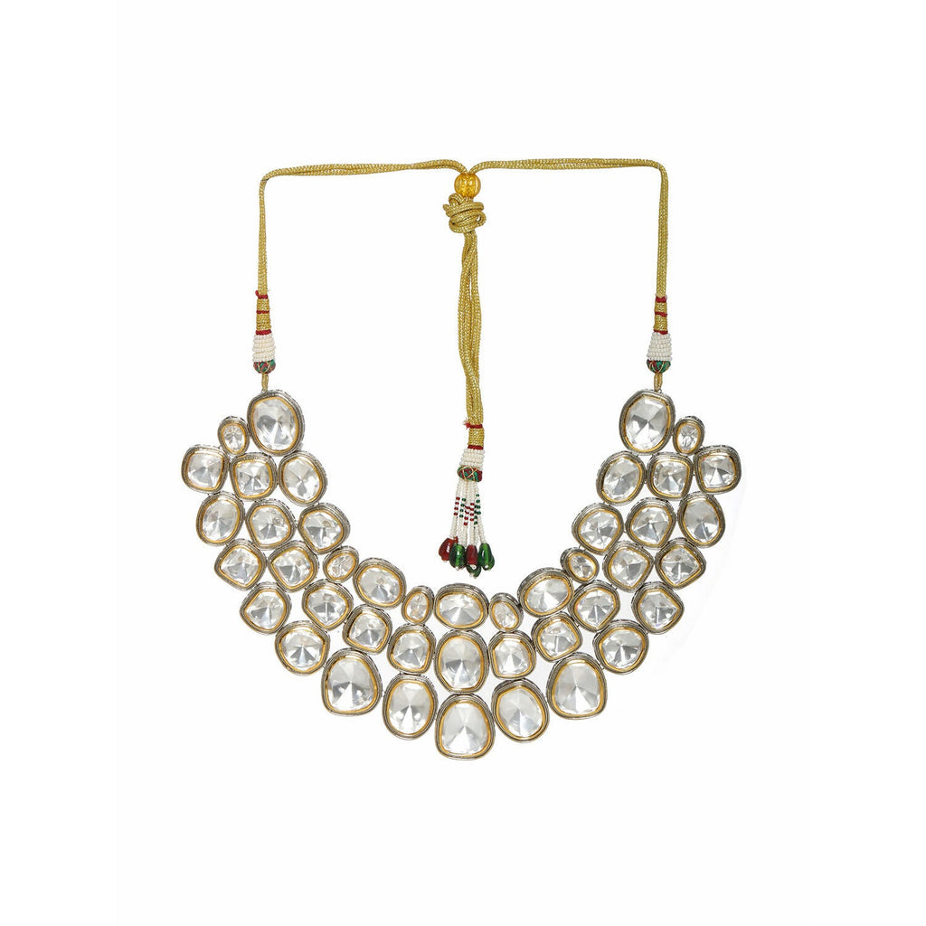 Maharani Layered Choker (Silver) - Ruby Raang