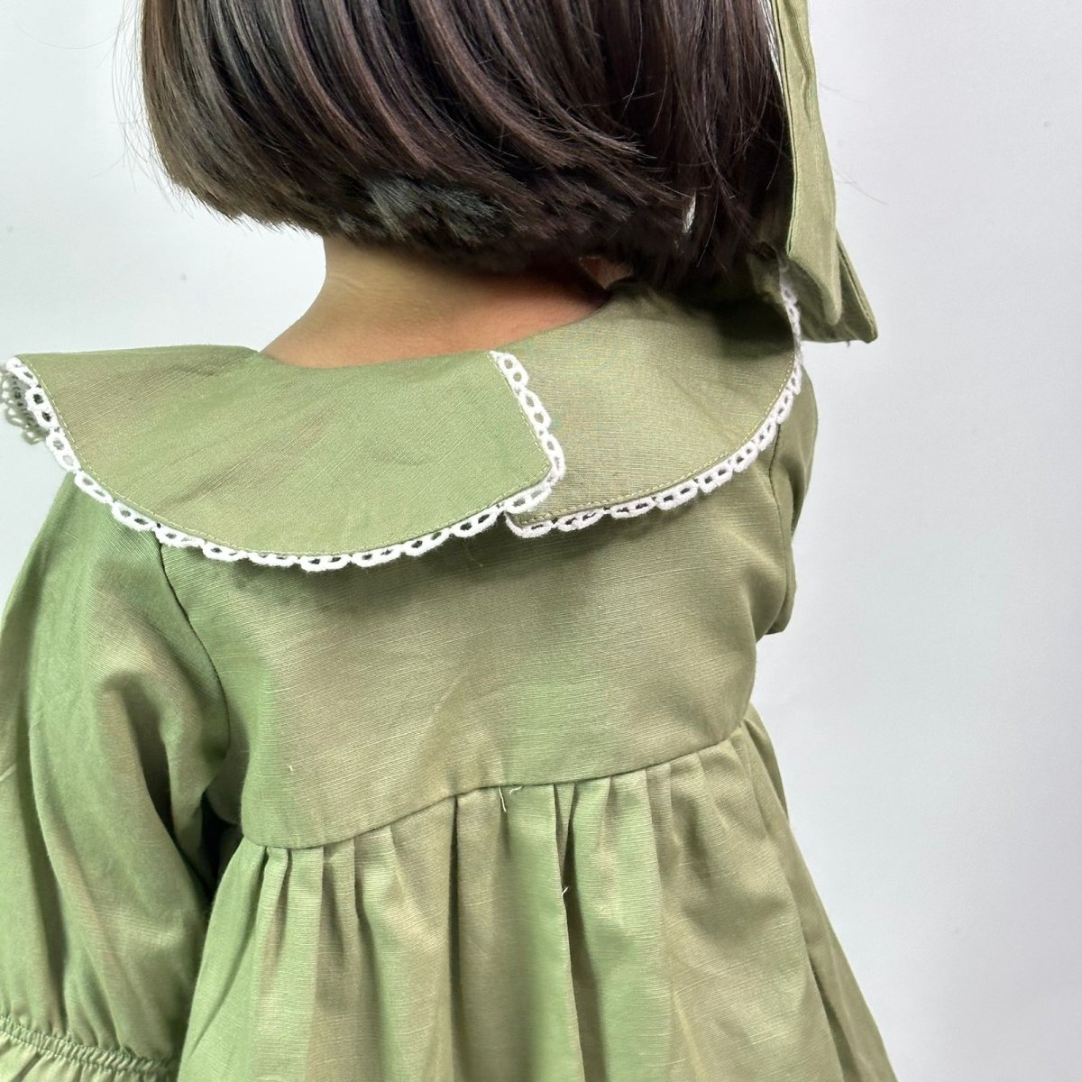 ArthLife Moss Green Embroidered Shirt Dress