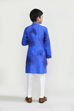 Joban Fashion Cotton Silk Royal Blue Kurta With Straight Fit Pant