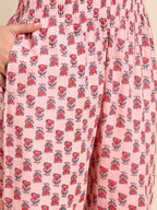 Sangria Floral Printed Regular Pure Cotton Kurta with Palazzos
