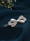 Panash Women Gold-Toned & White Embellished Bumpit Hair Pin - Distacart