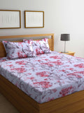 BOMBAY DYEING Floral Printed 100 TC Cotton Queen Bedsheet with 2 Pillow Covers
