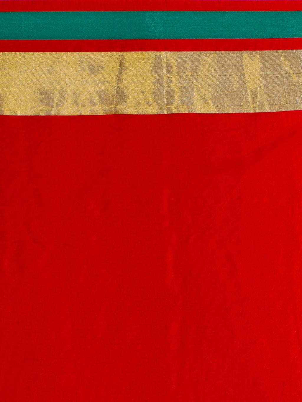 Saree Mall Red & Gold-Toned Silk Cotton Colourblocked Kanjeevaram Saree - Distacart