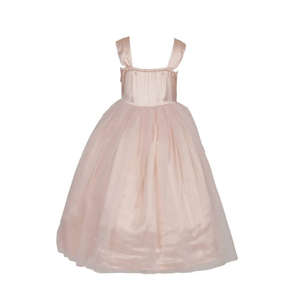 Asmaani Baby Girl's Pink Color Satin  Maxi Full Length Dress (AS-DRESS-22029)