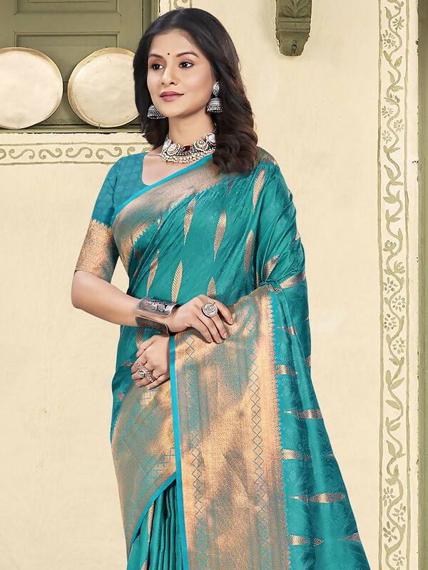 Shree Shyam Fashion Silk Sky Blue Saree - Distacart