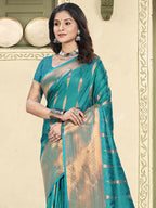 Shree Shyam Fashion Silk Sky Blue Saree - Distacart